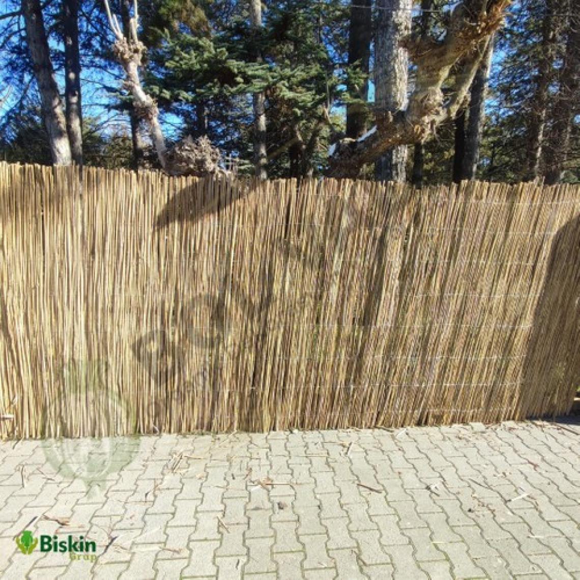 Bişkin Reed Fence Çelik Tel El Örgülü Doğal Kamış Çit Balkon Çiti Hasır Bambu Çit Bahçe Çiti Ve Gölgelik Dekor