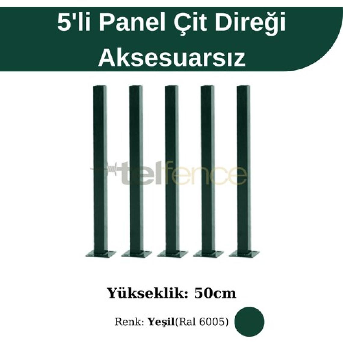 Telfence Panel Çit Direği Aksesuarlı Yeşil (5 Adet)