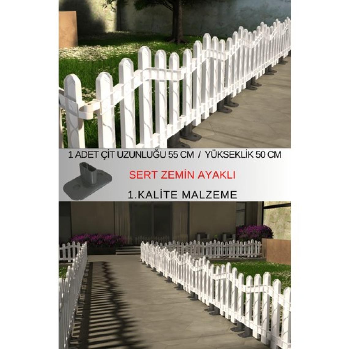 Dekoratif Plastik Alan Oluşturma ve Bahçe Çiti 1 ADET ÇİT (Y: 50 CM / G: 55 CM) SERT ZEMİN AYAKLI