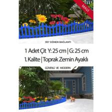 Dekoratif Plastik Bahçe Çiti ve Peyzaj Çiti 1 Adet Çit (Y: 25 cm / G: 25 Cm) Toprak Ayaklı