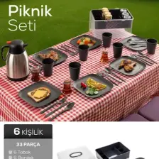 33 Parça 6 Kişilik Piknik Seti Antrasit
