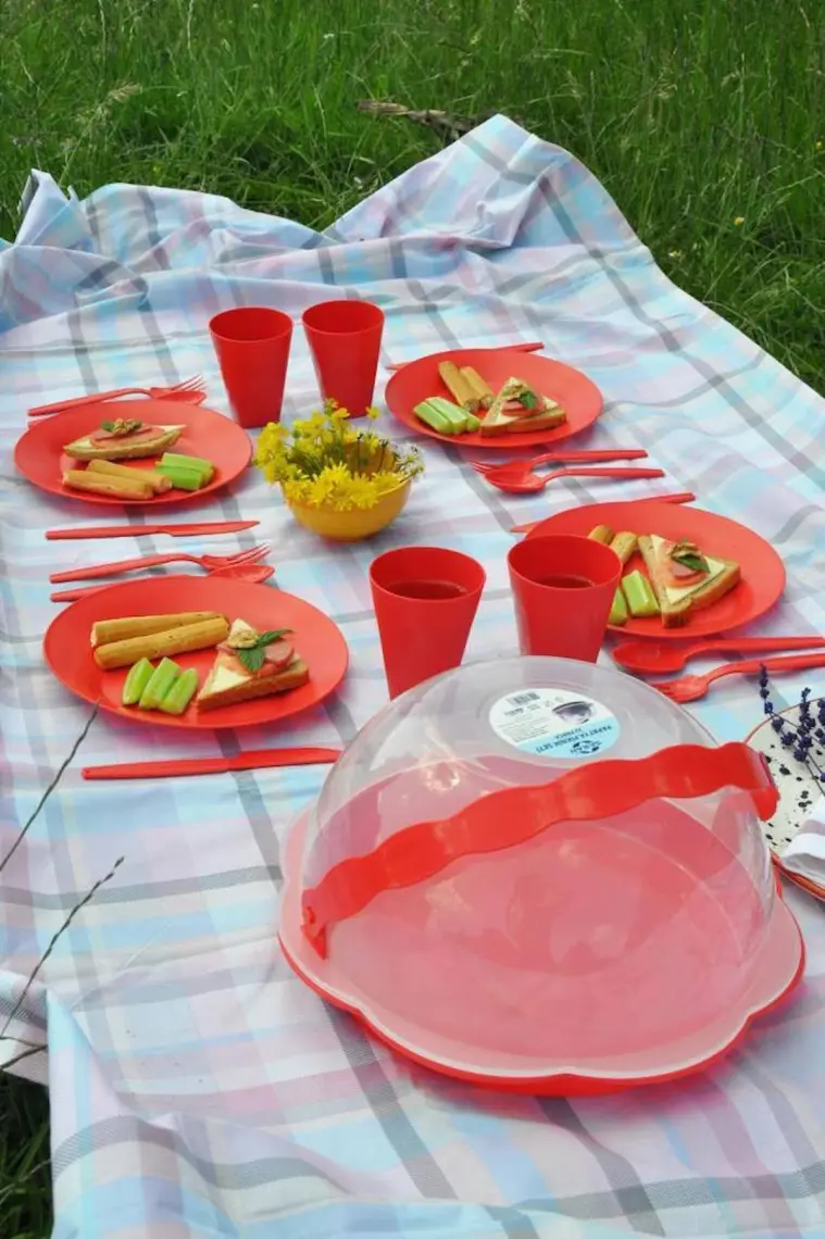 Saban Papatya Piknik Seti 22 Parça Kırmızı