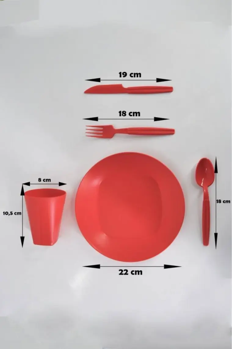 Saban Papatya Piknik Seti 22 Parça Kırmızı