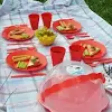 Saban Papatya Piknik Seti 22 Parça Kırmızı
