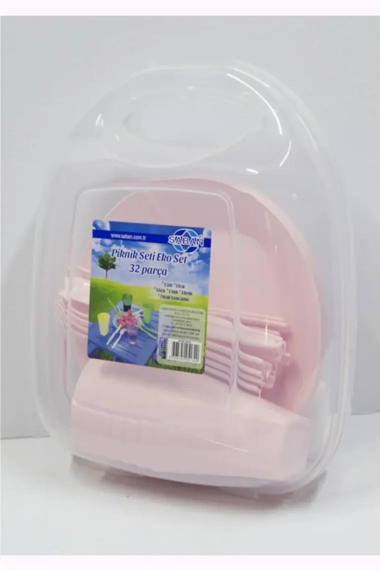 Saban 32 Parça Eko Piknik Seti (Pembe)