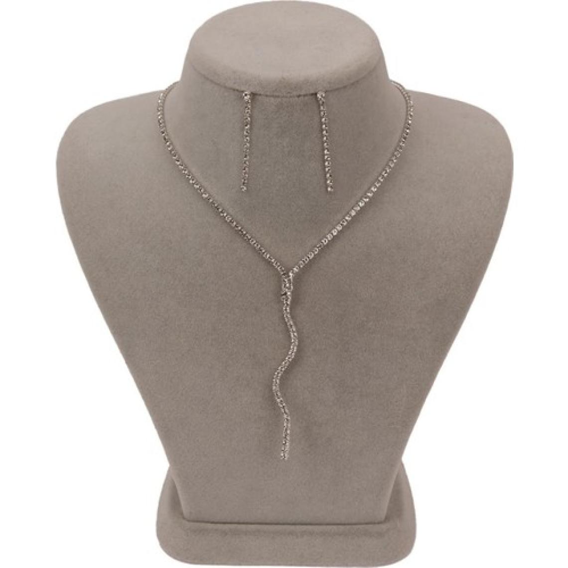 Dalgalı Venüs Şık Kristal Taşlı Abiye Kolye Küpe Seti Ve Gül Gelin Tacı