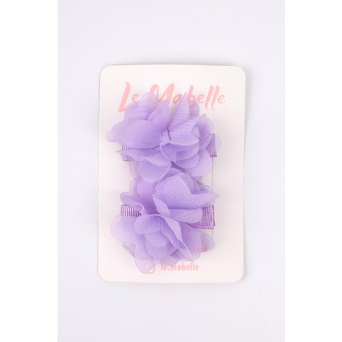 Le Mabelle Lila 2'li Tül Çiçek Kız Çocuk Klips Toka Set