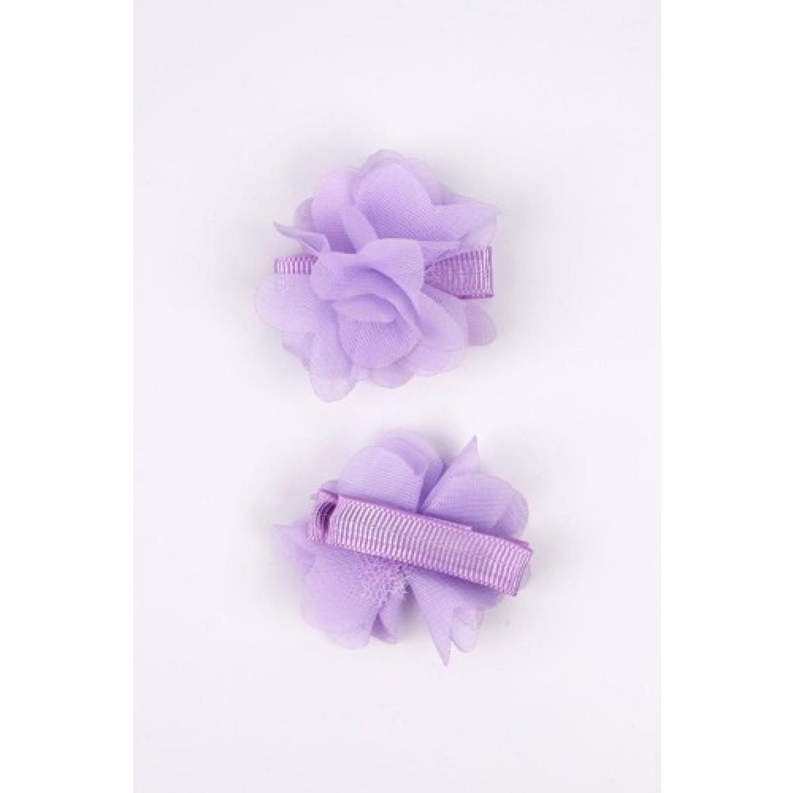 Le Mabelle Lila 2'li Tül Çiçek Kız Çocuk Klips Toka Set