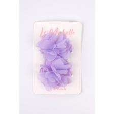 Le Mabelle Lila 2'li Tül Çiçek Kız Çocuk Klips Toka Set