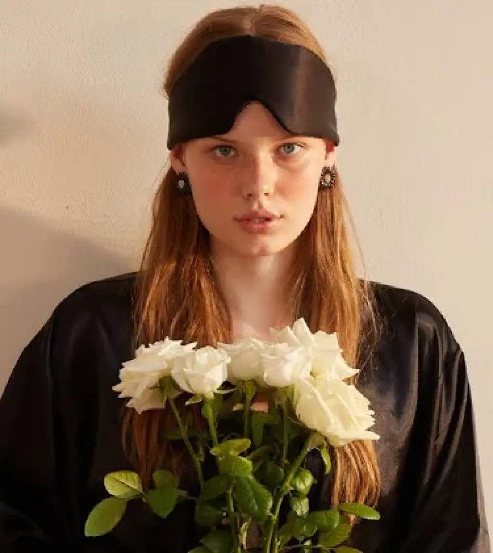 Beauty Pillow %100 İpek Uyku Maskesi Göz Bandı Pembe Renk