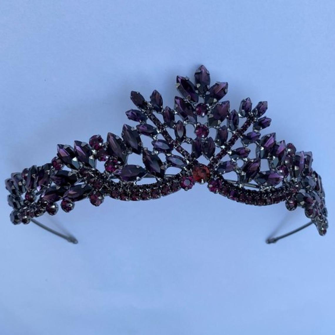 Lüks Düğün Aksesuarları Berfu Mor Gelin Tacı