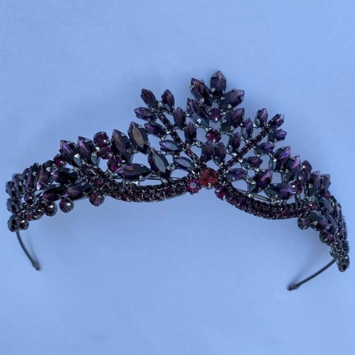 Lüks Düğün Aksesuarları Berfu Mor Gelin Tacı