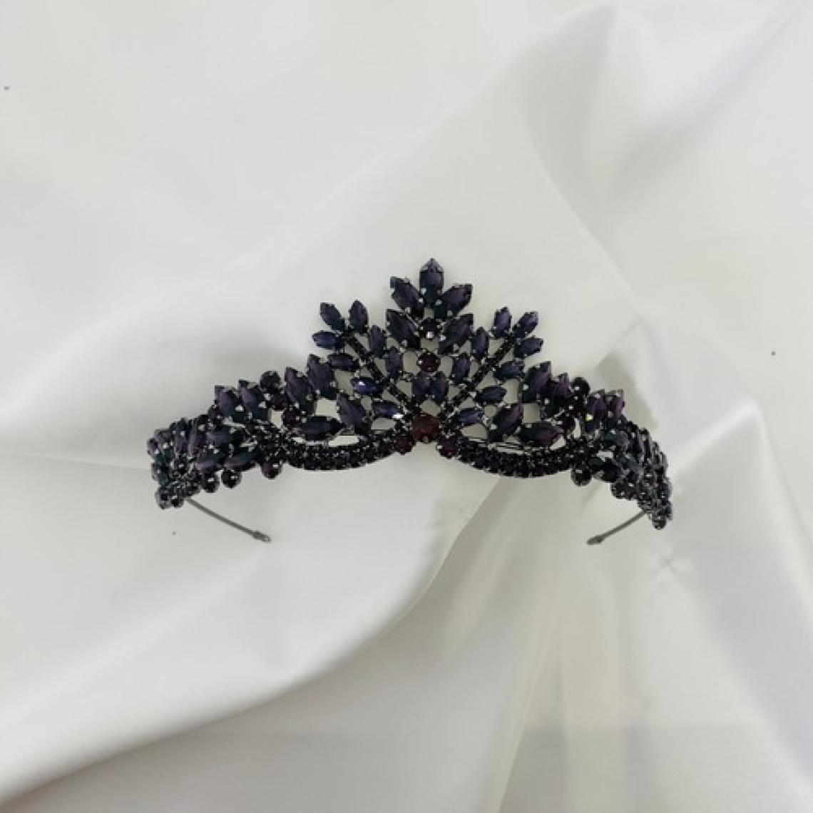 Lüks Düğün Aksesuarları Berfu Mor Gelin Tacı