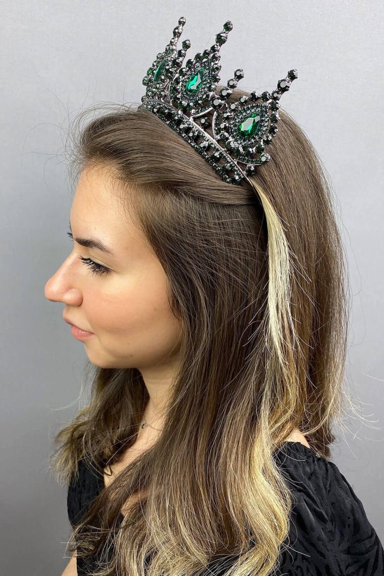 Hayalperest Boncuk Yeşil Henna Model Gelin Kına Tacı