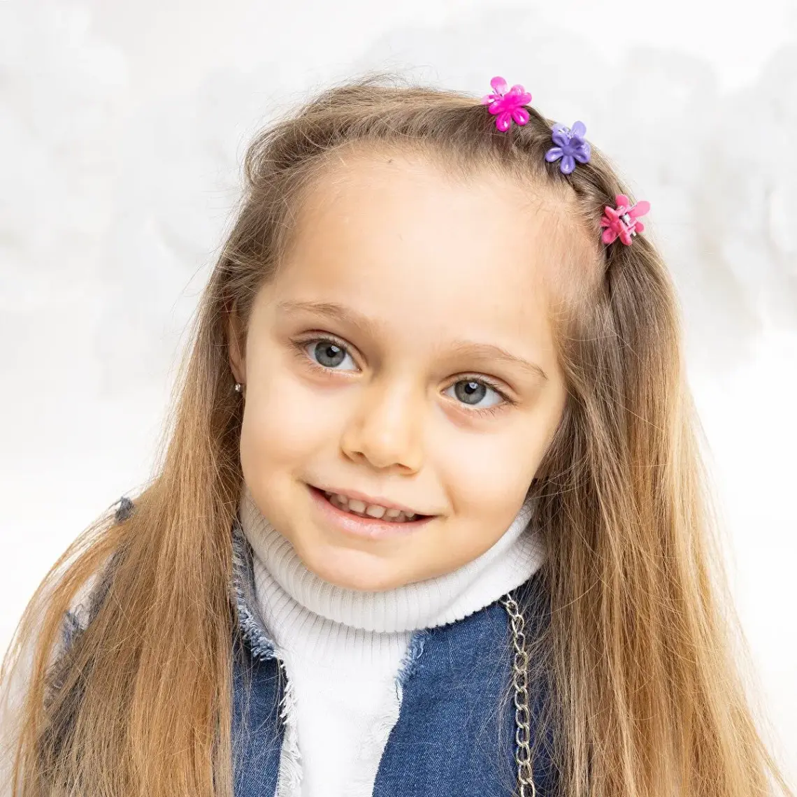 HelloBaby Hellobaby Çiçek Kıskaçlı Toka Kız Bebek