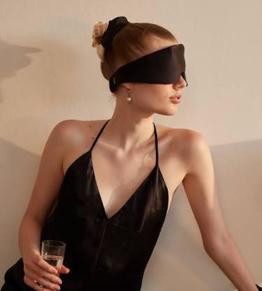 Beauty Pillow %100 İpek Uyku Maskesi Göz Bandı Bej Renk