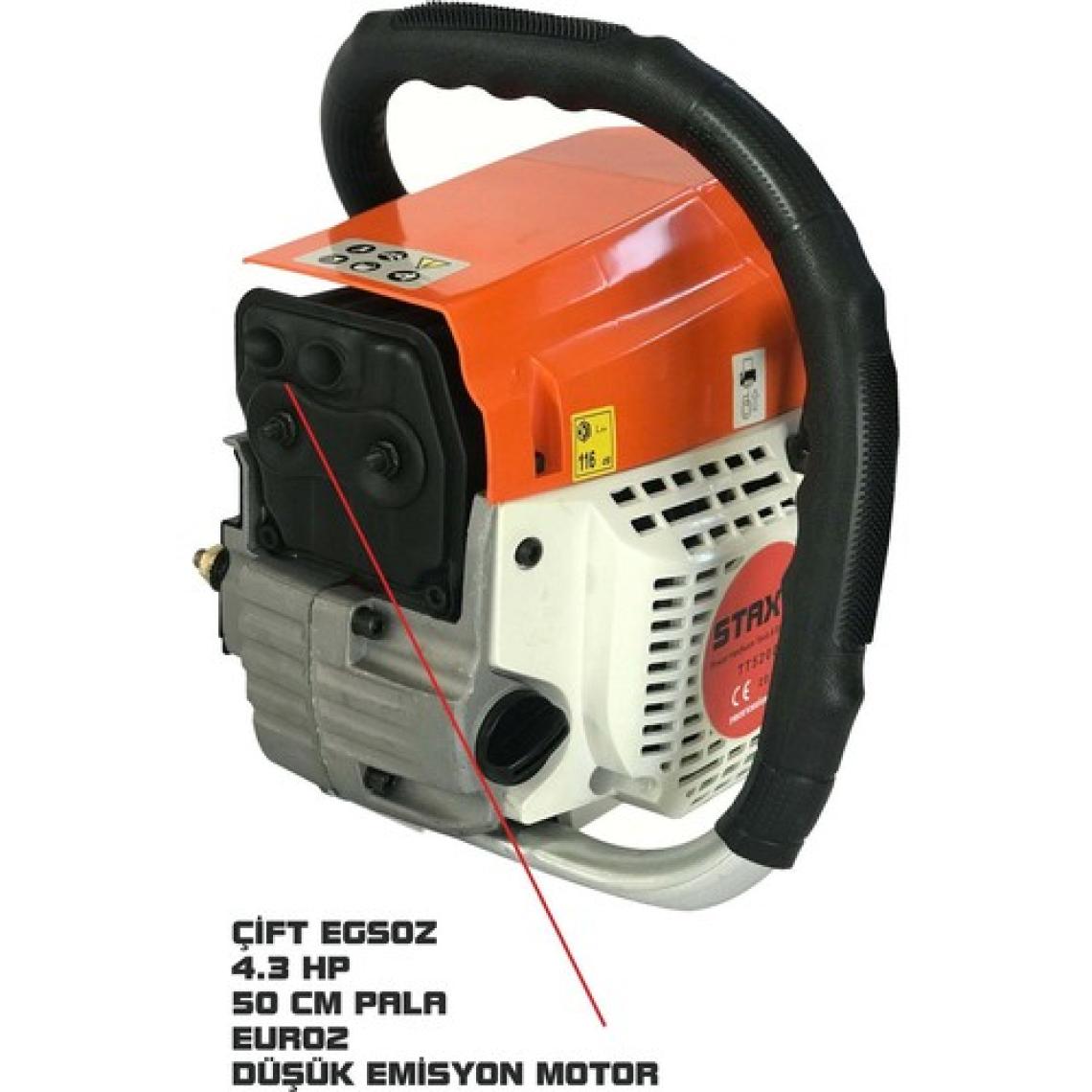 Staxx Power Staxx Tt-58 4.3 Hp Ağaç Motoru 58 cc Benzinli Testere Ağaç Odun Dal Kesme Makinası Zincirli Hızar