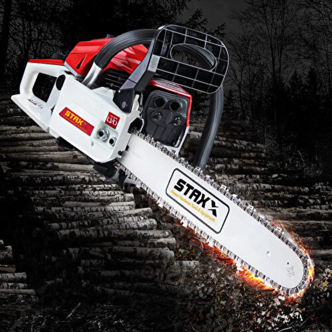 Staxx Power American Ağaç Odun Dal Kesme Makinesi Motorlu Benzinli Testere 58CC 5.9 Hp Yağ + Yedek Zincir Hediye