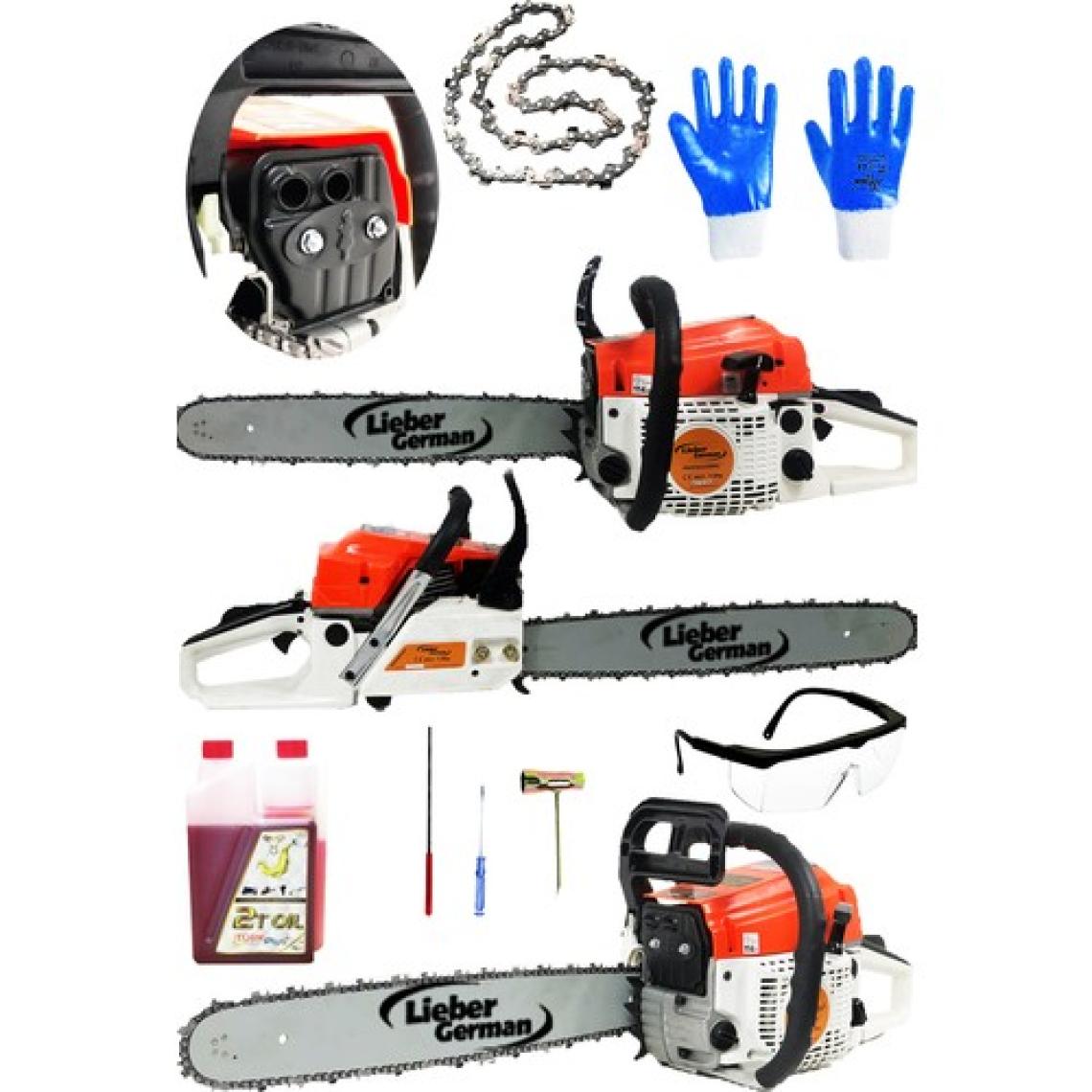 Lieber German CTK0709 Benzinli 7,9 Hp 58 cc  Çift Egzozlu Tam Profesyonel Ağaç Odun Dal Kesim Benzinli Ağaç Motoru