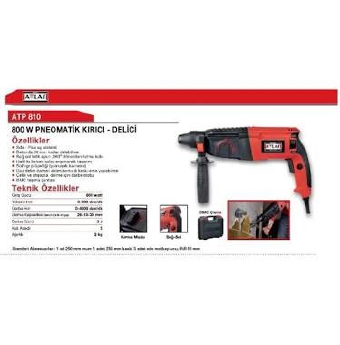 Attlas ATP 810 Pnömatik Kırıcı Delici 800 W - A0103001