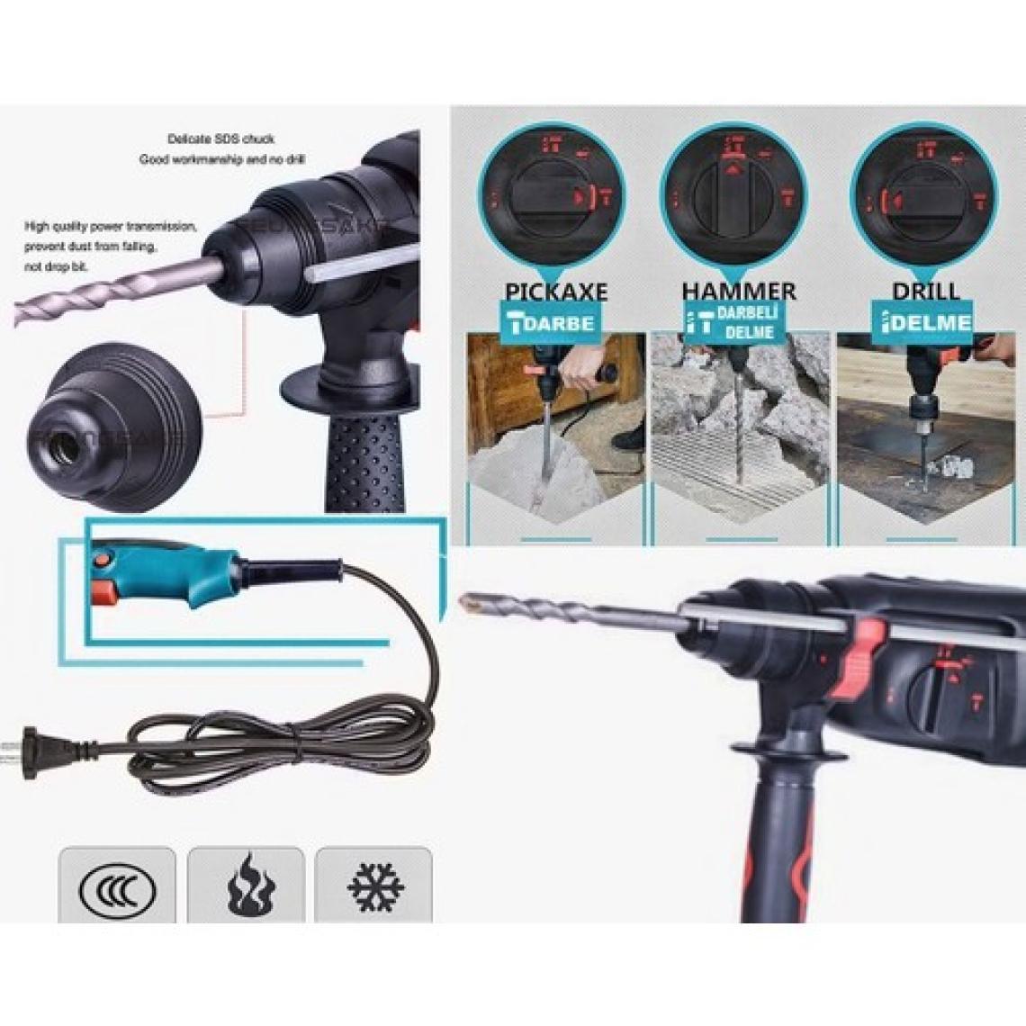 Staxx Power Force Xpress 2-26MM  Kırıcı Delici Hilti 5.5 Joule Darbeli Matkap 3200 Watt  Çantalı