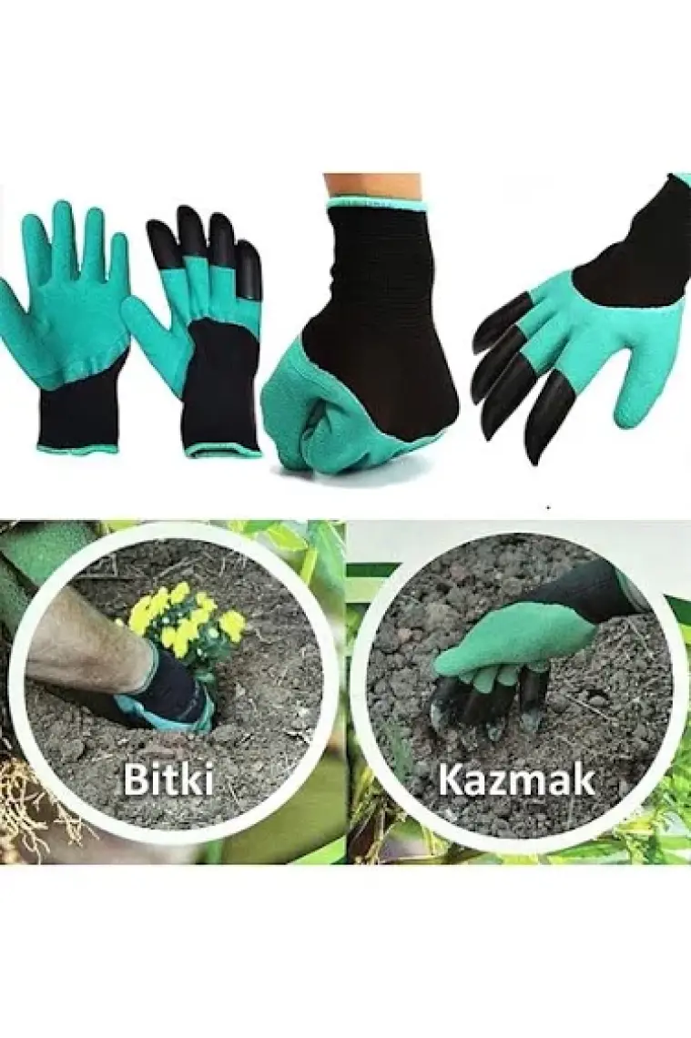 Pratik Toprak Kazma Ekme Çapalama Için Korumalı Bahçe Bahçivan Eldiveni