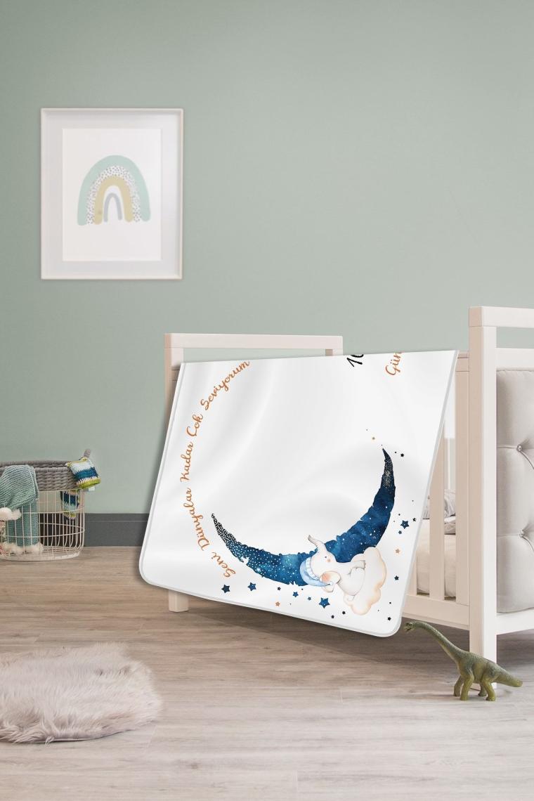 Erkek Bebek Hastane Çıkışı Yenidoğan Anı Battaniyesi Polar 150x100cm, Yeni Doğan Bebek Anı Kartları