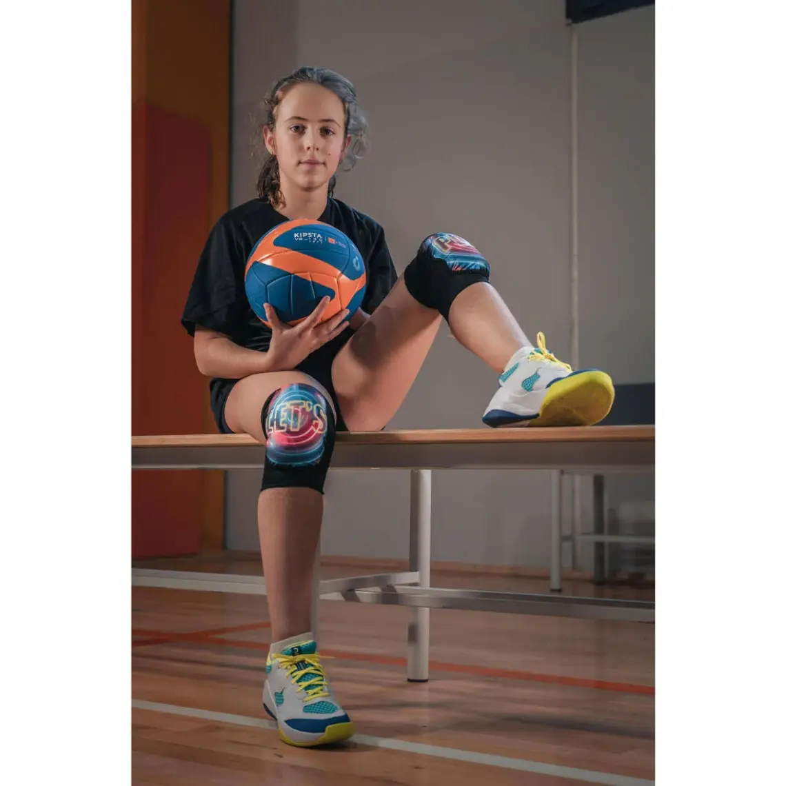Decathlon ALLSIX Voleybol Dizliği - Siyah - VKP100