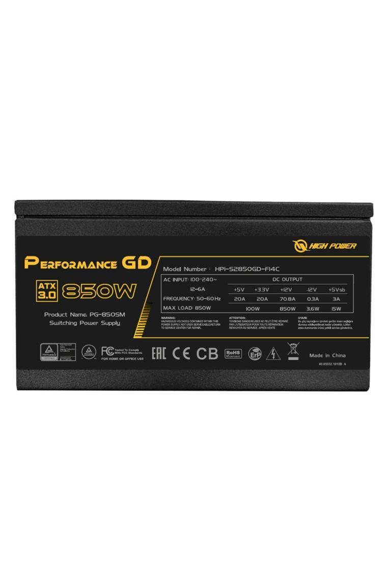 High Power Performance ATX 3.1 850W 80+ GOLD PCIe 5.1 ATX Güç Kaynağı (HP1-S2850GD-F12S)