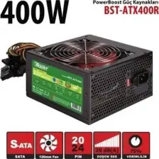 PowerBoost BST-ATX400R 400 w PPFC 12 cm Siyah Fanlı ATX PSU Power Kablo Retail Box Güç Kaynağı