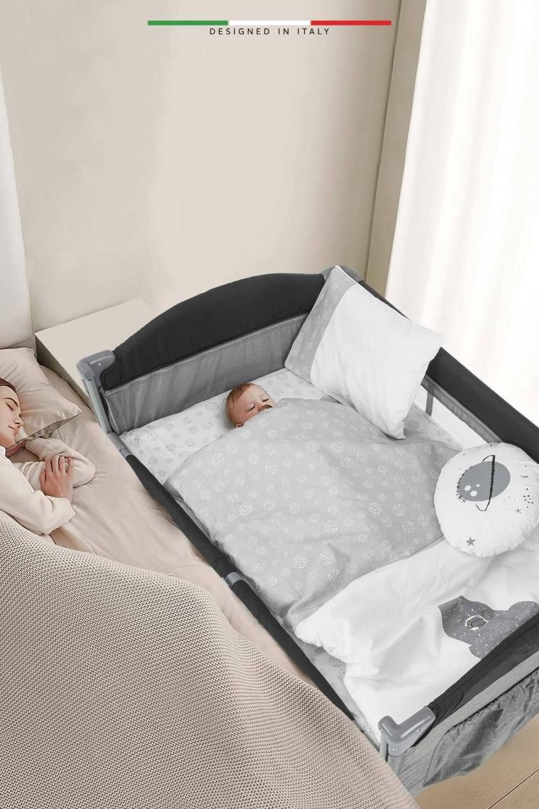 Life Space 6 Parça Oyun Parkı Park Yatak Bebek Uyku Seti Gri