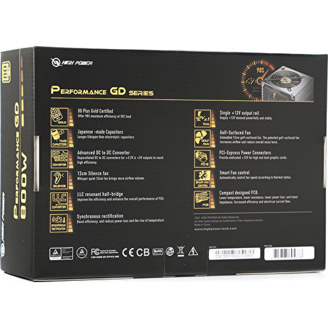 High Power Performance Gold GD HP1-J800GD-F12S 800 W Power Supply