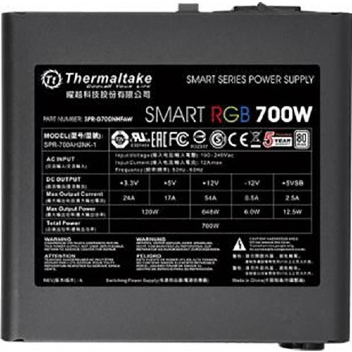 Thermaltake Smart RGB PS-SPR-0700NHSAWE-1 700 W Power Supply