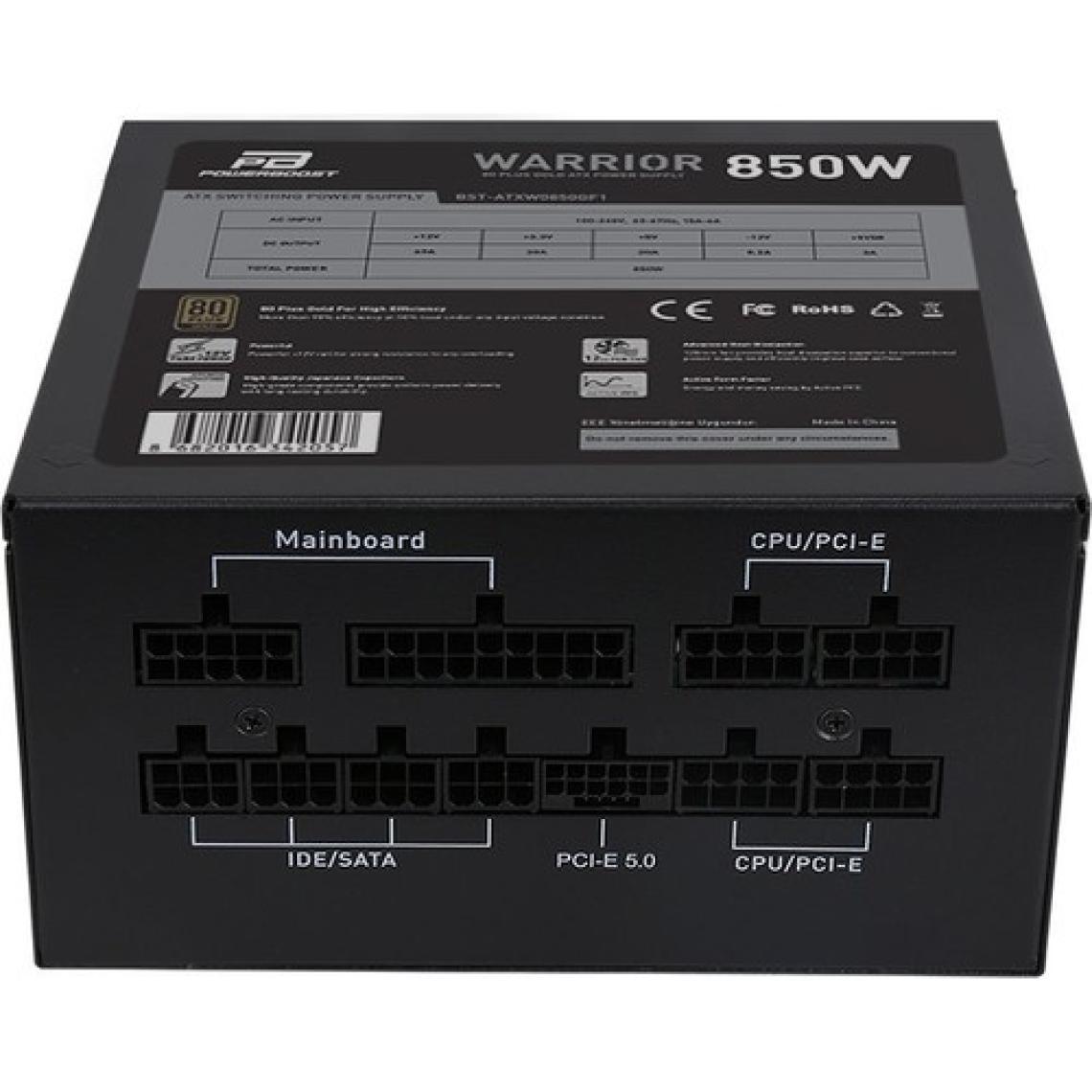 PowerBoost BST-ATX0850GF1 WARRIOR 850w 80+ GOLD PCI-E Gen 5.0 Full Modüler Fanlı ATX PSU