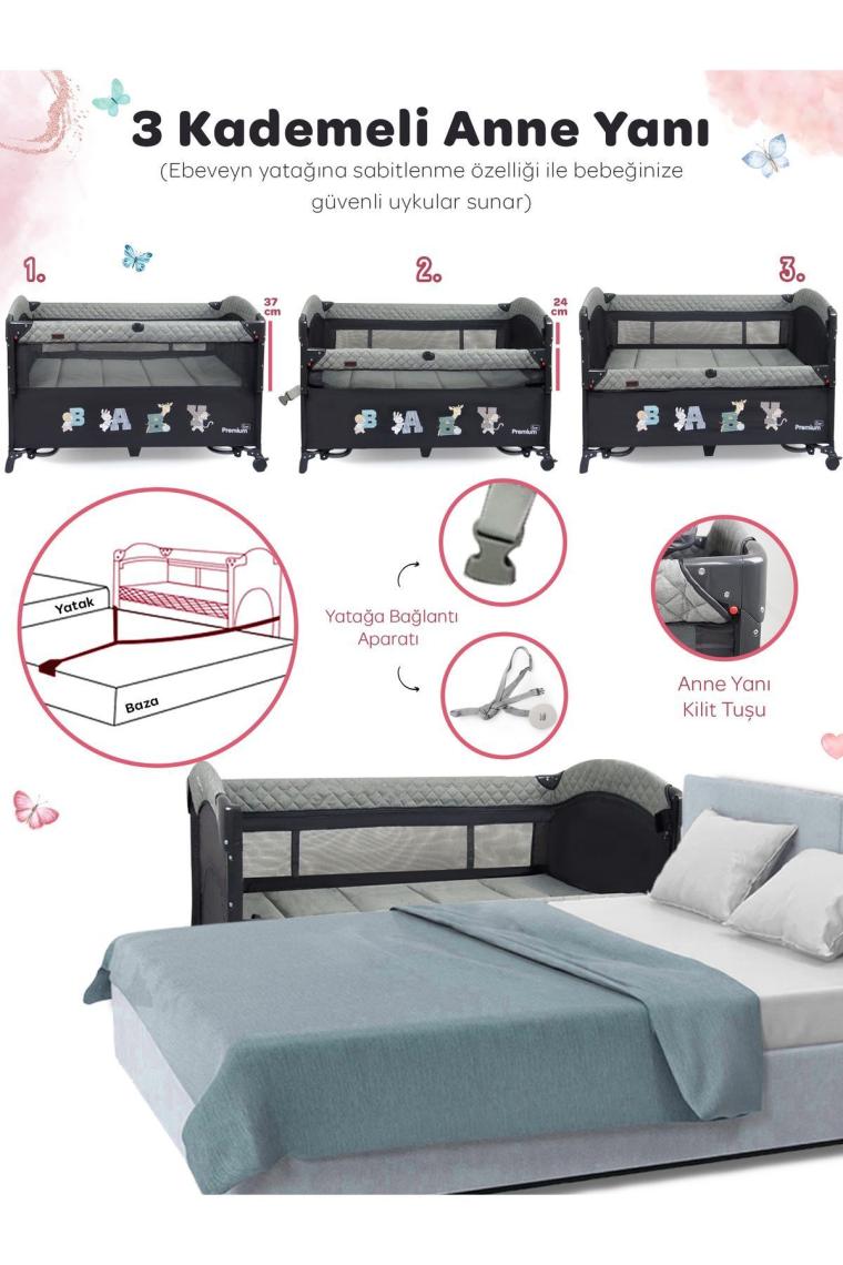 Premium Anne Yanı Oyun Parkı 70*120 Cm 8048