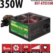 PowerBoost BST-ATX350R 350w, PPFC 12cm Kırmızı Fanlı ATX PSU (Retail Box)