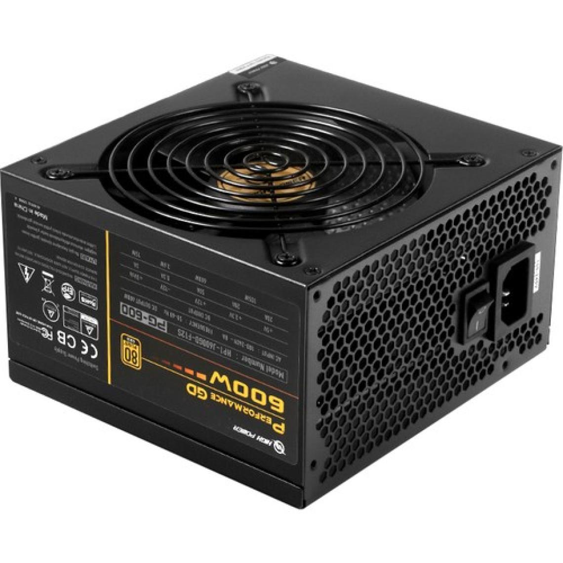 High Power Performance GD 600W 80+ Gold 50A Single Rail Aktif PFC Siyah ATX Güç Kaynağı