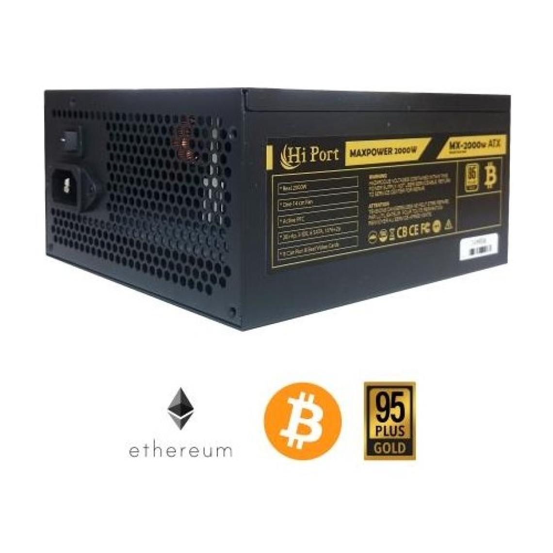 Hi Port Maxpower MX-2000W 95+ Gold 2000W Mining Güç Kaynağı
