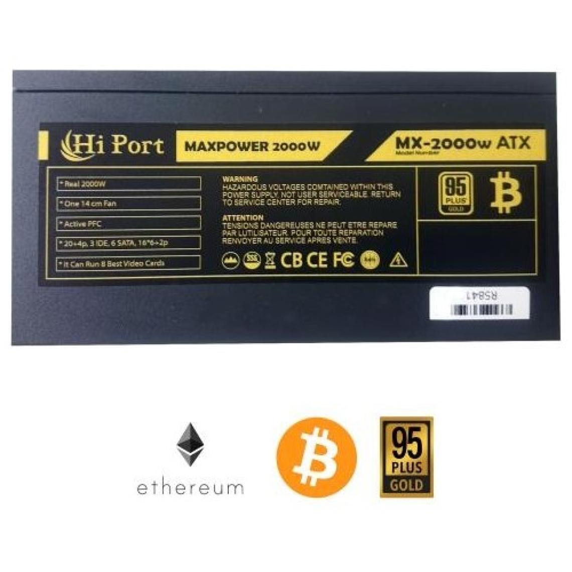 Hi Port Maxpower MX-2000W 95+ Gold 2000W Mining Güç Kaynağı