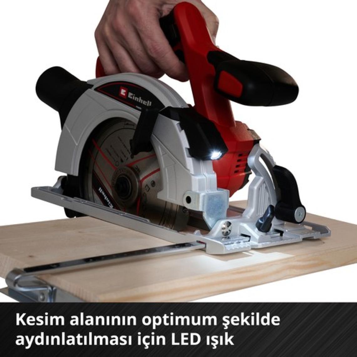 Einhell Akülü Daire Testere TE-CS 18/165-1 Li-Solo Power X-Change (18 V, Li-Ion, Ø165 x Ø20 mm Testere Bıçağı, Aletsiz Kesim Derinliği ve Açı Ayarı, Akü ve Şarj Cihazı Dahil Değildir) - 4331207