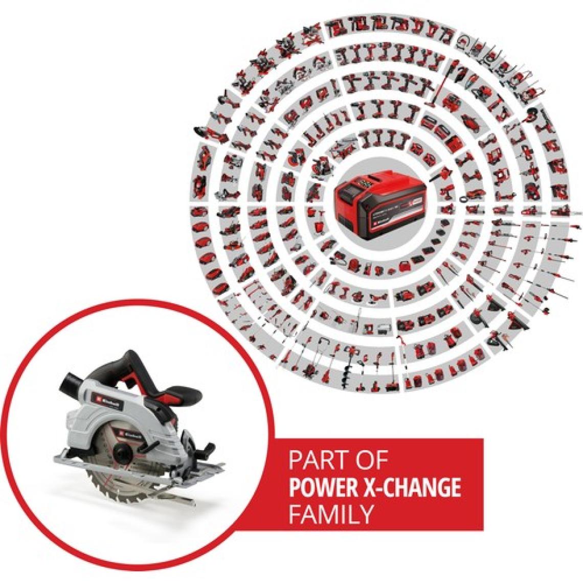 Einhell Professional Akülü Daire Testere TP-CS 18/190 Li BL-Solo Power X-Change (18 V, Ø190 mm Testere Bıçağı, Kömürsüz, 65 mm Kesim Derinliği, Aletsiz Ayar, Akü Dahil Değildir) - 4331210