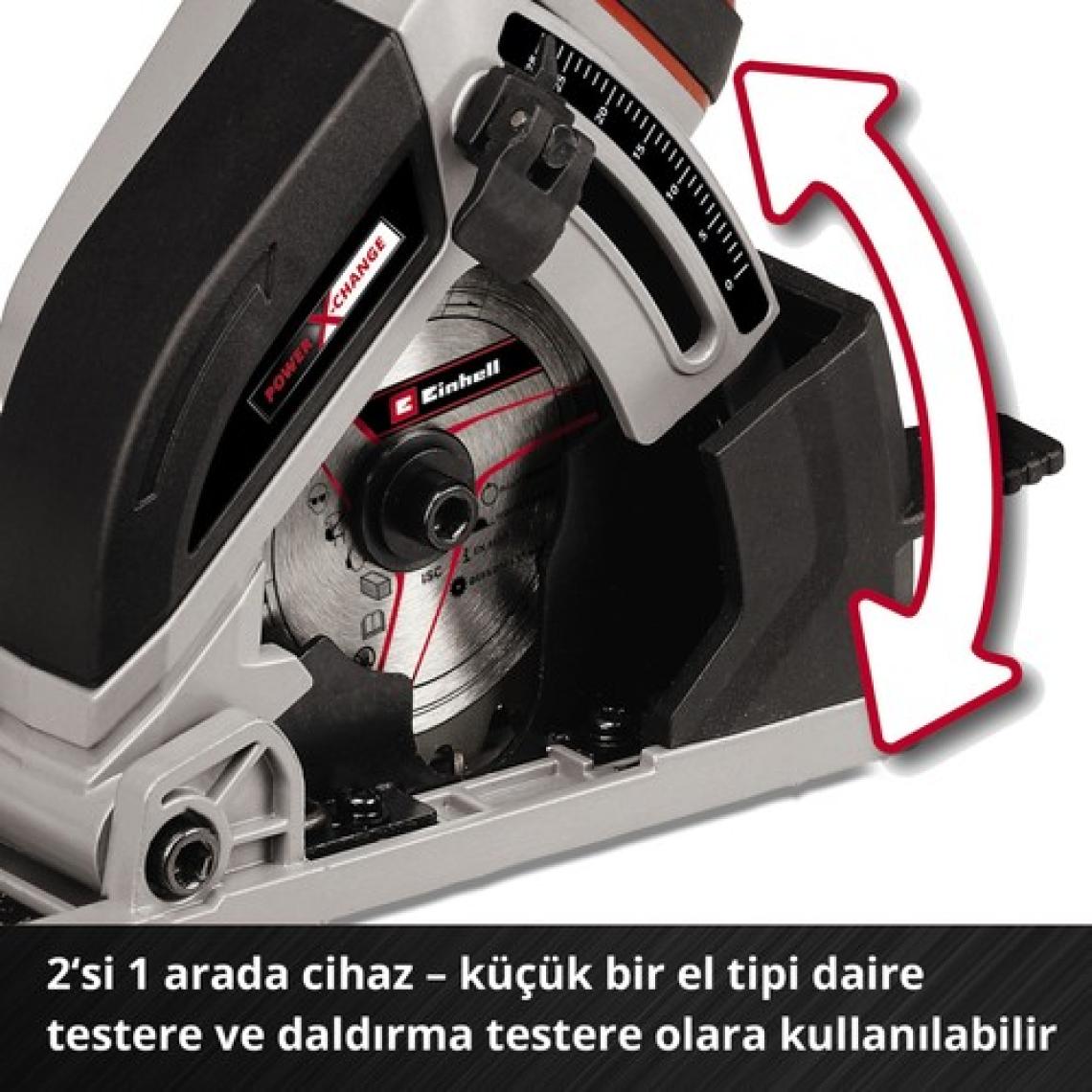 Einhell Akülü Mini Daire Testere TE-CS 18/89 Li - Solo Power X-Change (18V, Lityum-İyon, 28mm Kesme Derinliği, Ø89 mm Testere Bıçağı, Akü ve Şarj Cihazı Dahil Değildir) - 4331100