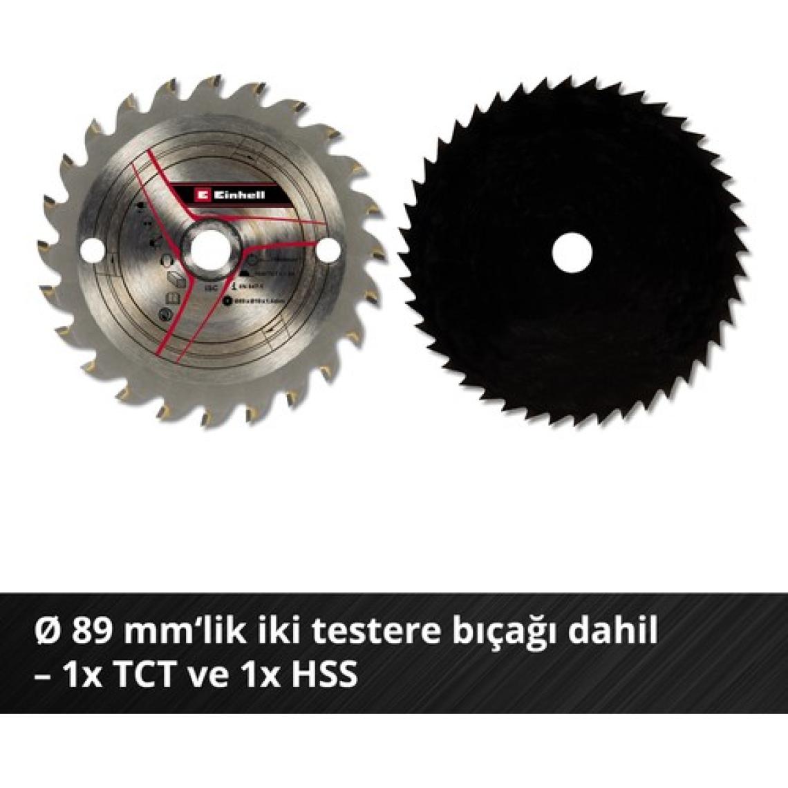 Einhell Akülü Mini Daire Testere TE-CS 18/89 Li - Solo Power X-Change (18V, Lityum-İyon, 28mm Kesme Derinliği, Ø89 mm Testere Bıçağı, Akü ve Şarj Cihazı Dahil Değildir) - 4331100