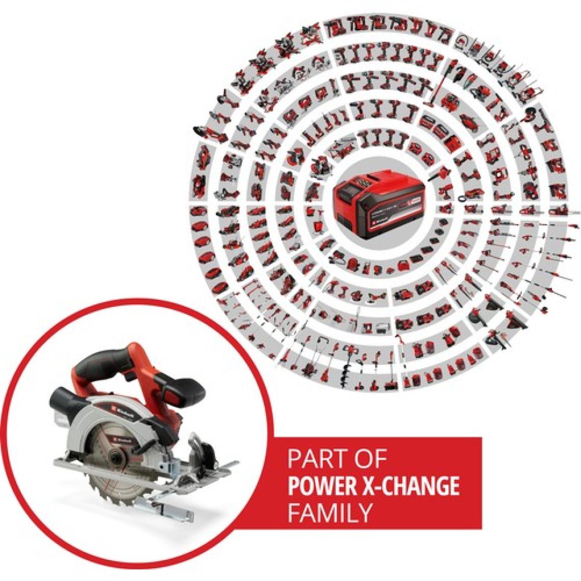 Einhell Akülü Daire Testere TE-CS 18/165-1 Li-Solo Power X-Change (18 V, Li-Ion, Ø165 x Ø20 mm Testere Bıçağı, Aletsiz Kesim Derinliği ve Açı Ayarı, Akü ve Şarj Cihazı Dahil Değildir) - 4331207