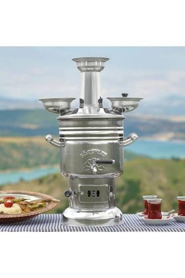 Sözenler 6 Litre Krom Kömürlü Semaver KS14-CEYHAN