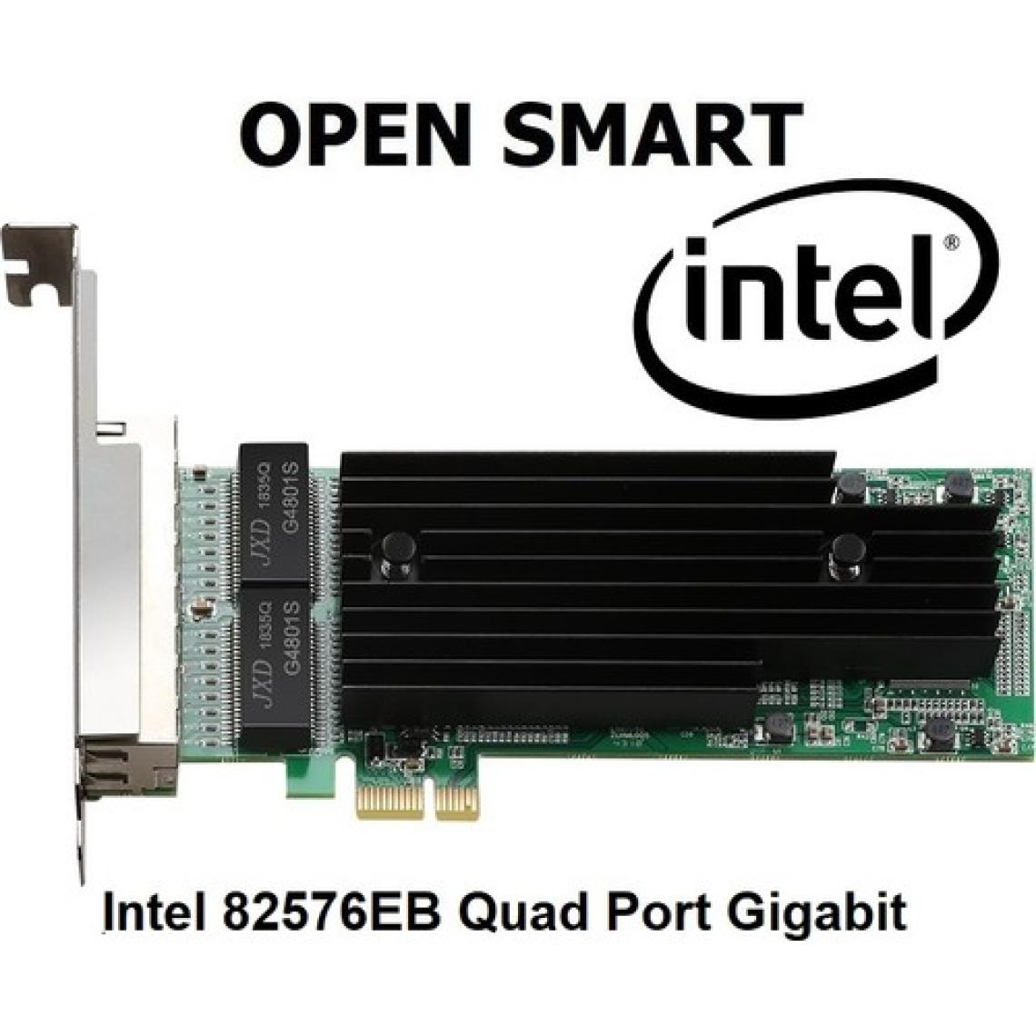 Open Smart OPS01G64NT Quad / 4 Port Intel 82576EB Gigabit Pcı-E X1 Ethernet Kart