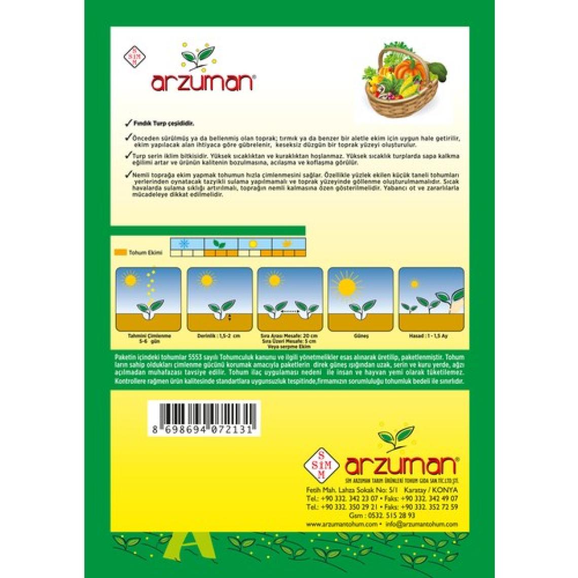 Arzuman Fındık Turp Tohumu 25 Gram