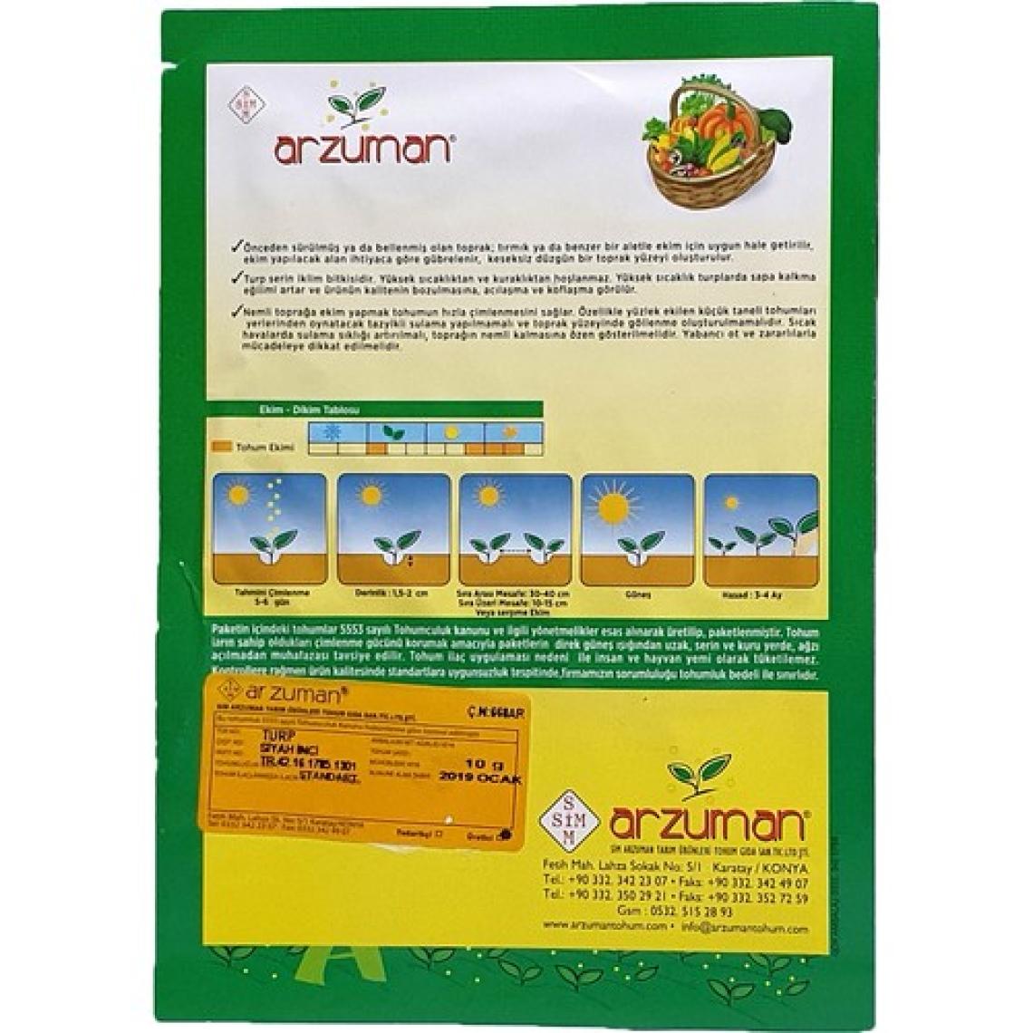Arzuman Siyah Turp Tohumu 10 Gram