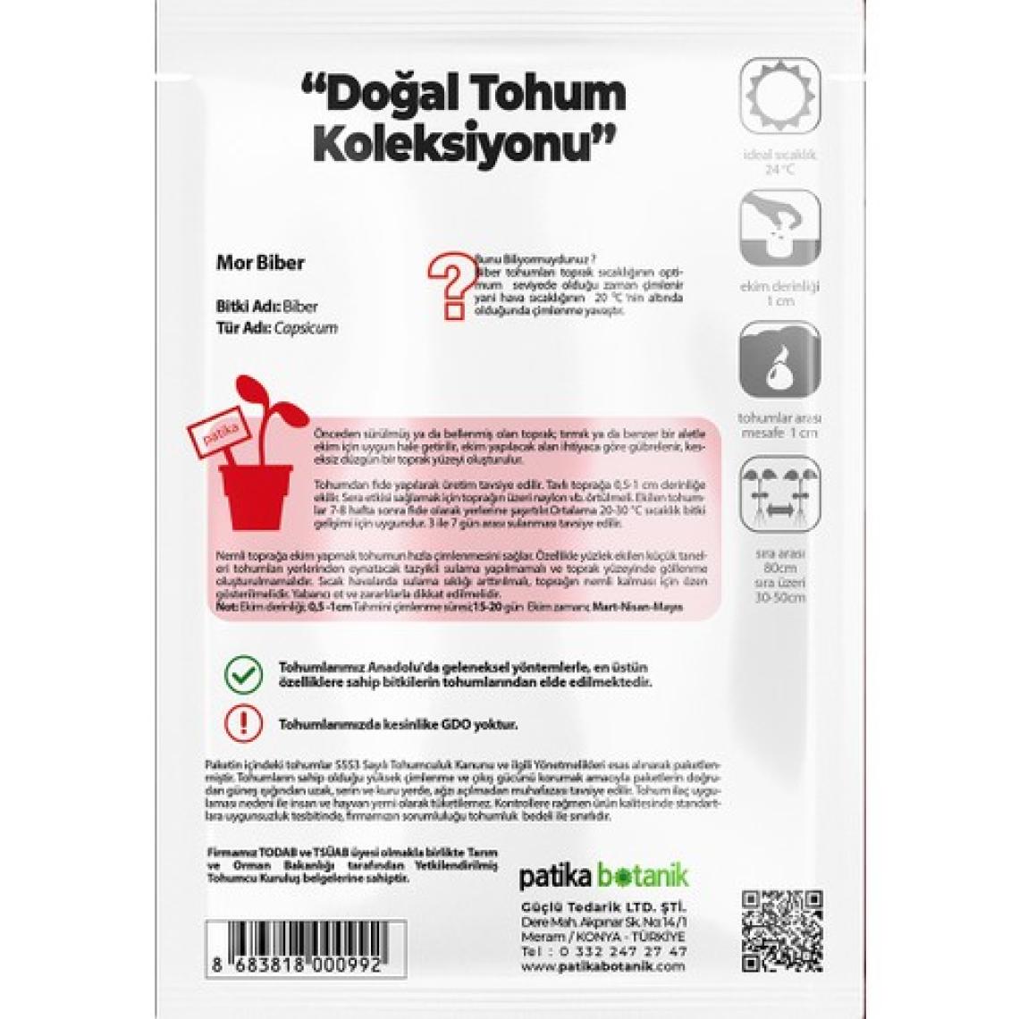 Patika Botanik 200 Adet Mor Cin Biber Tohumu