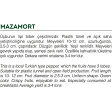 Agro Tohum Ata Tohumu Yeşil Biber Mazamort 1 gr 100 Adet